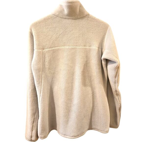 Patagonia Polartec Re-Tool Quarter Snap Fleece Cream Gray Pockets Womens Large - Picture 5 of 11